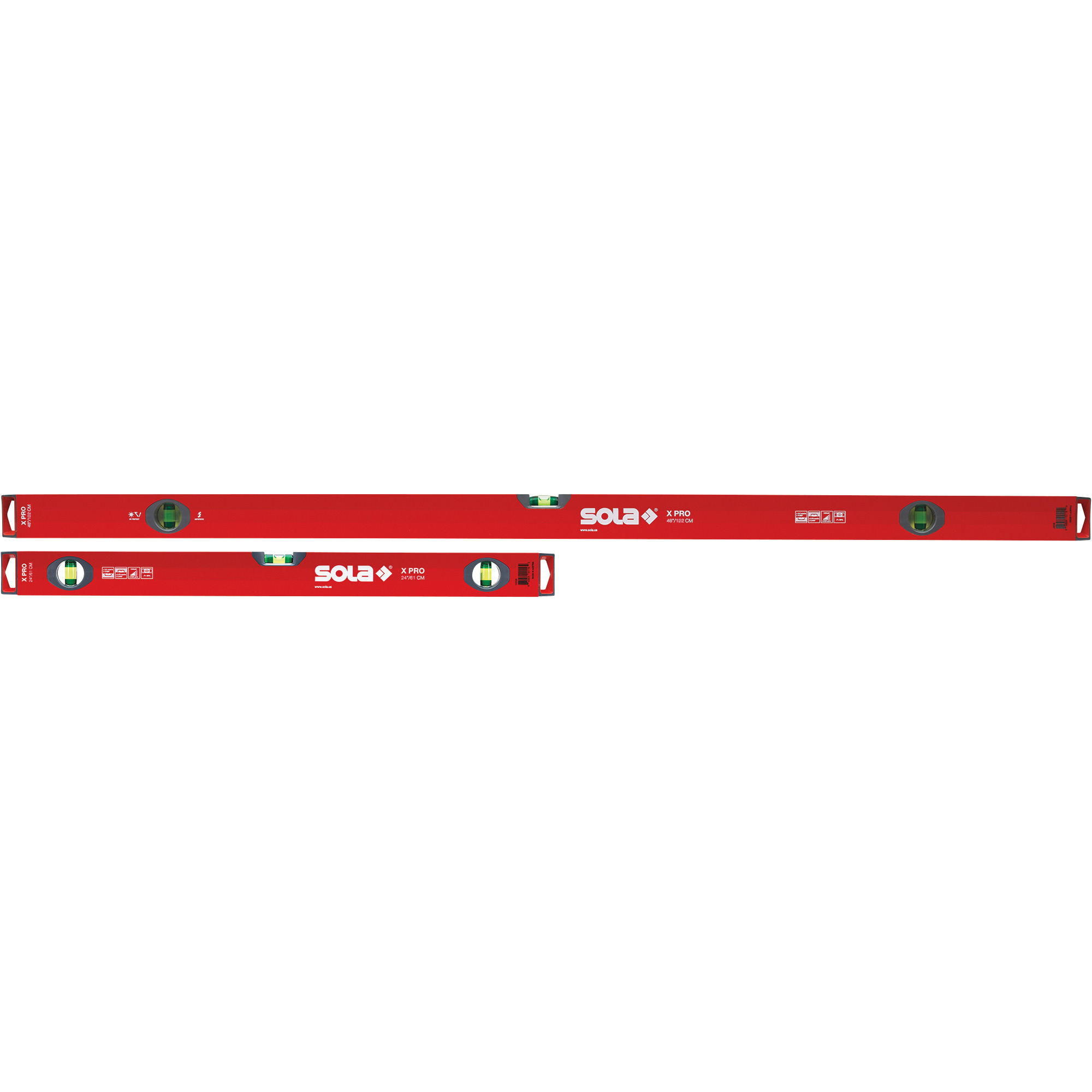 SOLA X-Beam Level Set - 32in. & 59in., 3 Vial, Ergonomic Design, Model# LSX5932